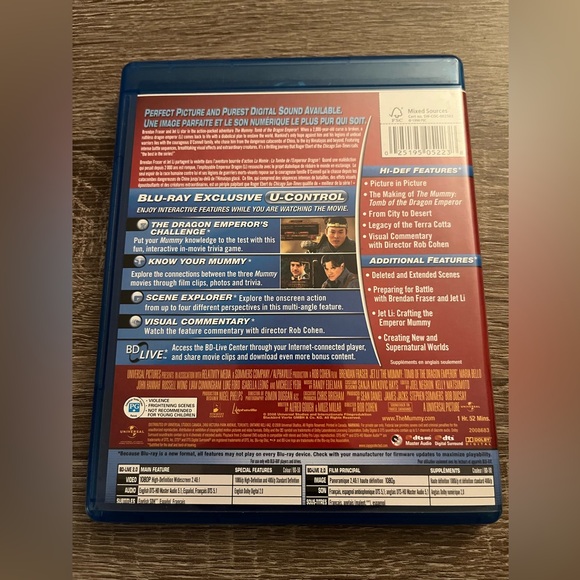 📀 3/$15 or 4/$20 📀 The Mummy: Tomb of the Dragon Emperor Bluray - Picture 2 of 3